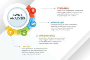 Swot template or strategic planning infographic design