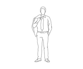 Man, Boy Line Drawing Ai, EPS, SVG, PNG, JPG zip file