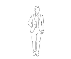 Man, Boy Line Drawing Ai, EPS, SVG, PNG, JPG zip file