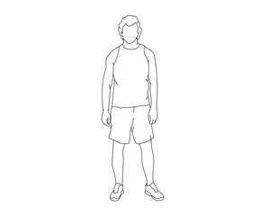 Man, Boy Line Drawing Ai, EPS, SVG, PNG, JPG zip file