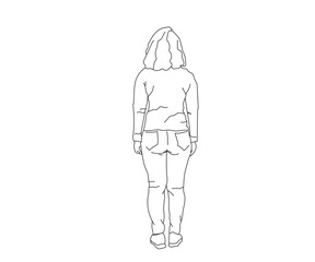 Girl, woman Line Drawing Ai, EPS, SVG, PNG, JPG zip file