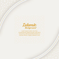 White and gold luxury islamic arch background 
