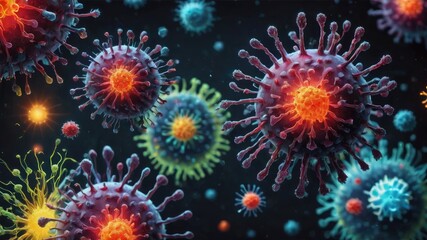 Obraz na płótnie Canvas Virus bacteria and fungi, virus images, covid virus structure, in microscope covid virus structure, virus structure and function wallpaper