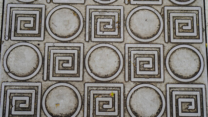 Close-up view of the symmetrical textured floor