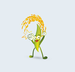 Rice Plant Character Heroes Icon