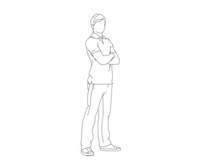 Man, Boy Line Drawing Ai, EPS, SVG, PNG, JPG zip file