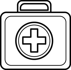 first aid kit Outline Illustration Vector