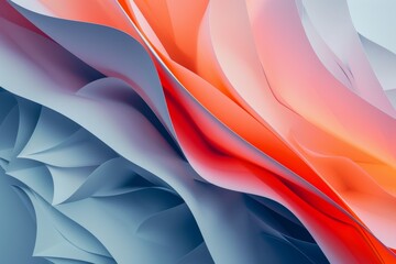 Stylized abstract waves in pastel shades of orange and blue