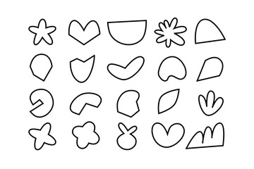 Editable collection of abstract vector shapes. DIY graphic kit to create your own aesthetic art and design. Use on printable product, presentation, infographics, content, publication, packaging, UI