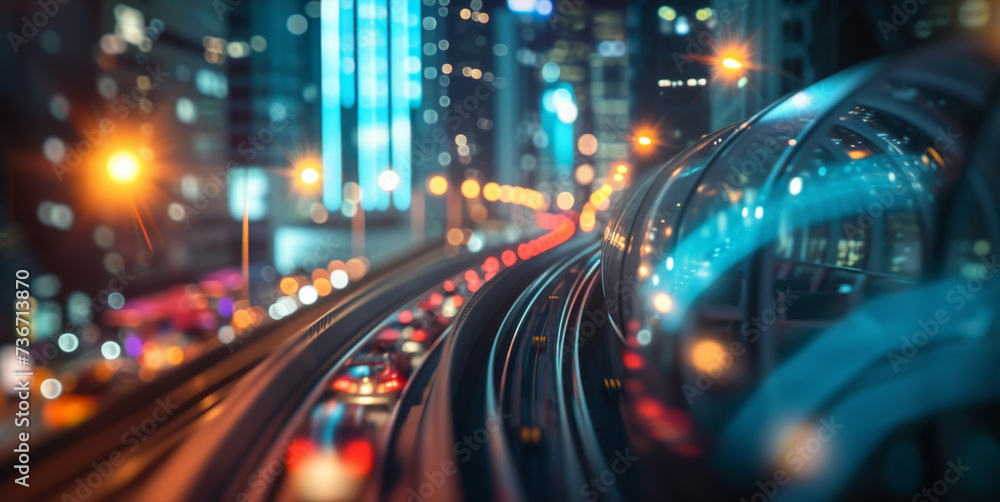 Poster a buzzing hightech metropolis is linked by a web of hyperloop tunnels showcasing a bustling and effi