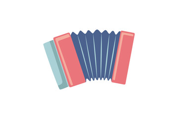 Naklejka premium Accordion Musical Instrument Flat Sticker Design