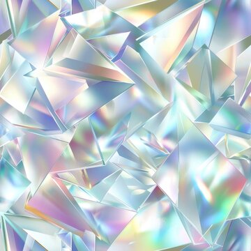 Iridescent rainbow prism light, seamless pattern