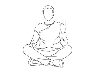 Man, Boy Line Drawing Ai, EPS, SVG, PNG, JPG zip file