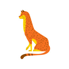 Cheetah Cartoon Style Illustration