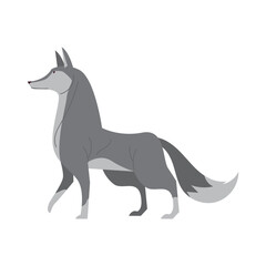 Wolf Cartoon Style Illustration