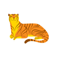 Tiger Cartoon Style Illustration