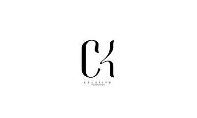 Alphabet letters Initials Monogram logo CK KC C K
