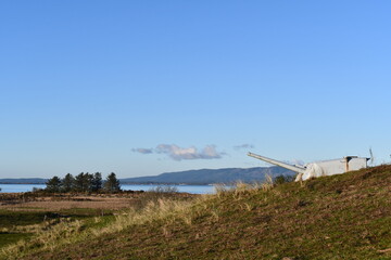 Old Naval cannon mounted on Oregon Coast.