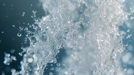 A delicate web of delicate sugar crystals delicately suspended in a cascade of glimmering fragments.