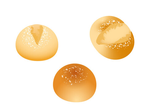 丸いフランスパン(クッペ）のイラストセット