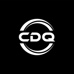 CDQ letter logo design with black background in illustrator, vector logo modern alphabet font overlap style. calligraphy designs for logo, Poster, Invitation, etc.