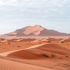 Fototapeta na wymiar Sweeping Dunes of the Sahara Desert at Sunset