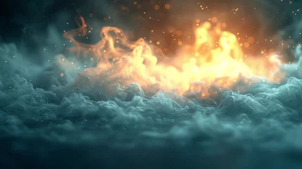 Foto op Plexiglas Closeup of steam escaping from a boiling pot creating a hazy texture © Justlight