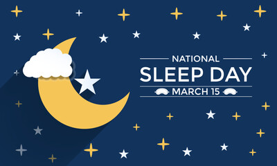 Obraz na płótnie Canvas National Sleep Awareness day Observed every year of March. Banner poster, flyer background design.