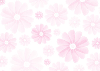 水彩のピンク色の花の背景イラスト