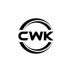 CWK letter logo design with white background in illustrator, vector logo modern alphabet font overlap style. calligraphy designs for logo, Poster, Invitation, etc.