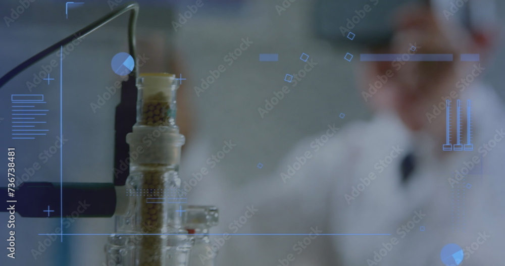 Poster scientist analyzing data in a laboratory setting