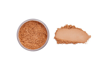 Face powder stroke isolated on white background