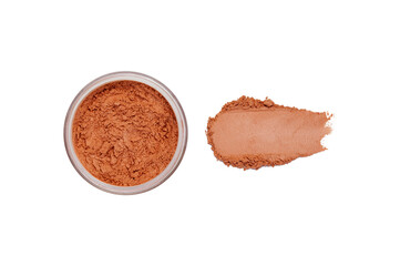 Face powder stroke isolated on white background