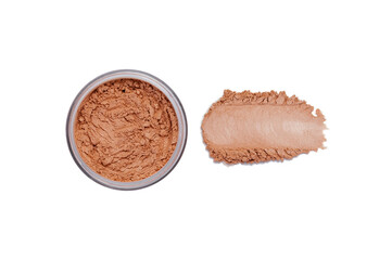 Face powder stroke isolated on white background