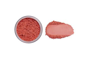 Face powder stroke isolated on white background