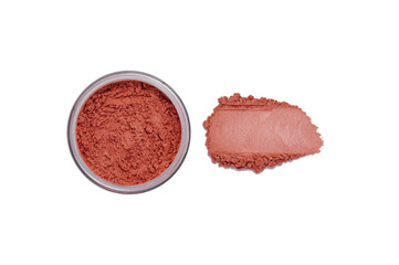 Face powder stroke isolated on white background