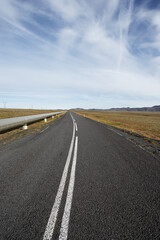Asphalt road and water pipe