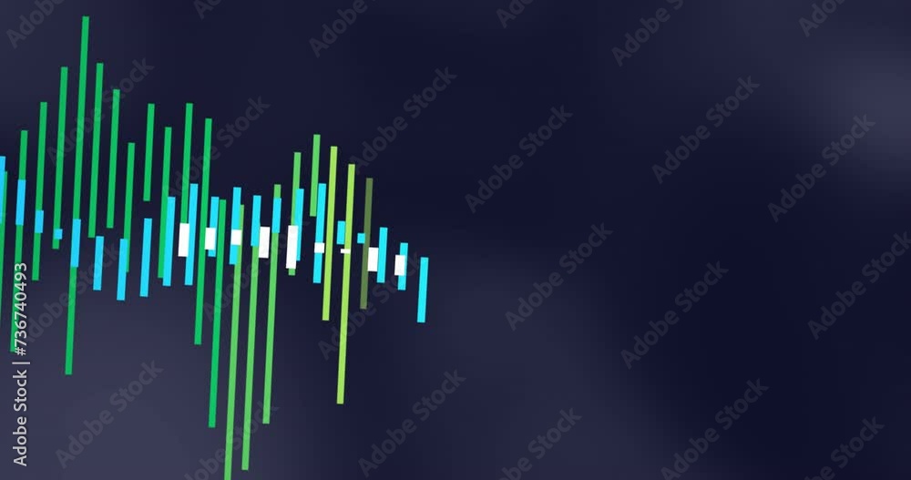 Aufkleber animation of financial data processing over dark background