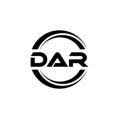 DAR letter logo design with white background in illustrator, vector logo modern alphabet font overlap style. calligraphy designs for logo, Poster, Invitation, etc.