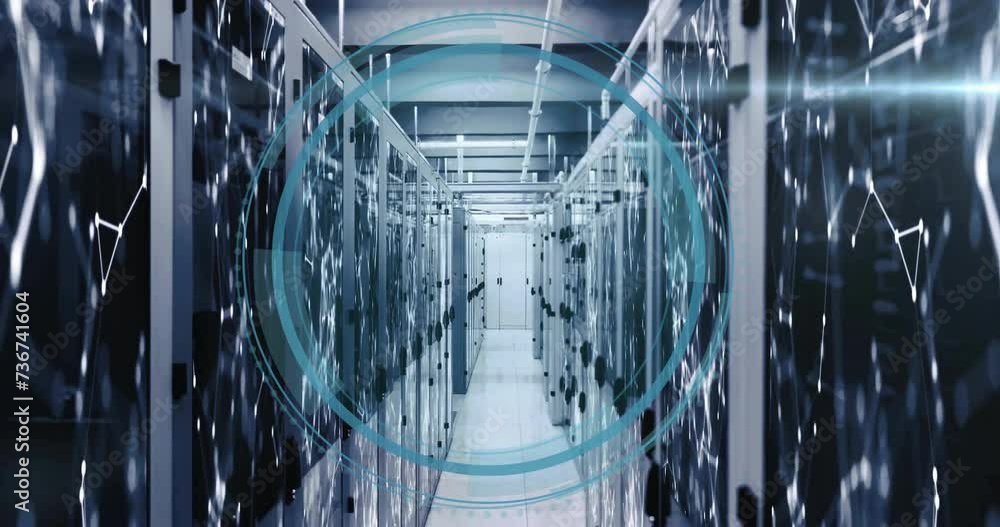 Poster animation of scope and data processing over computer servers