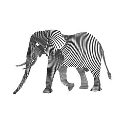 Fototapeta na wymiar Simple line art illustration of an elephant 1