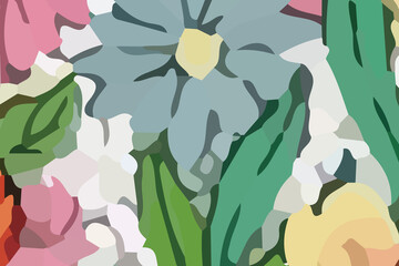 Watercolors and various flowers, roses, and peonies are beautiful