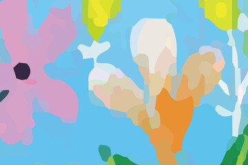 Watercolors and various flowers, roses, and peonies are beautiful