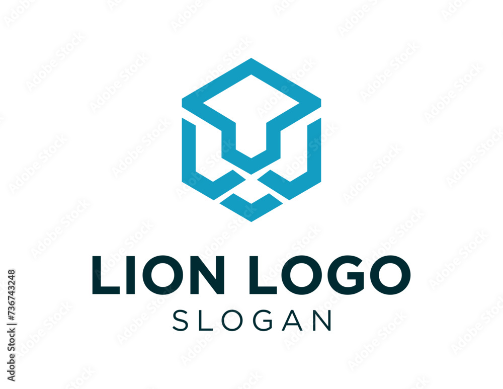 Poster the logo design is about lion and was created using the corel draw 2018 application with a white bac