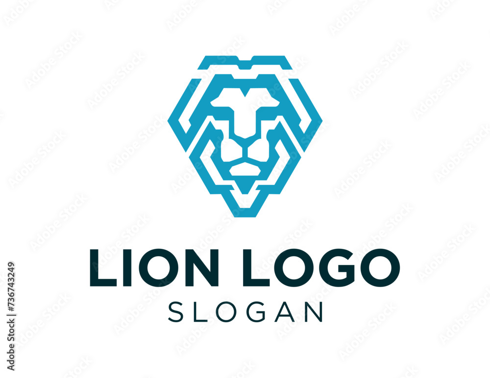 Poster the logo design is about lion and was created using the corel draw 2018 application with a white bac
