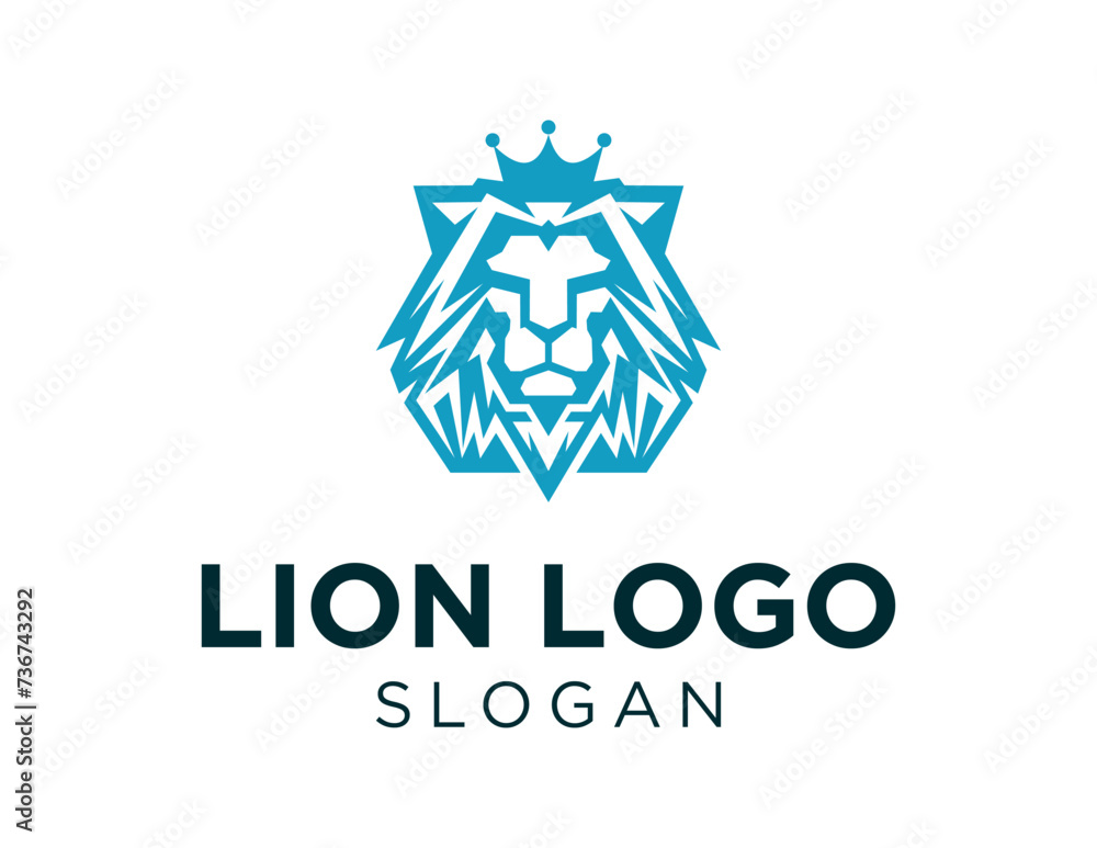 Poster the logo design is about lion and was created using the corel draw 2018 application with a white bac