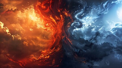 abstract background heaven vs hell