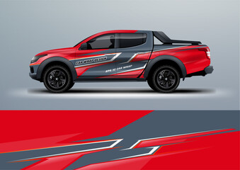 Pick up truck car wrap livery design vector eps 10