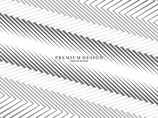 Premium abstract white background with layers of black and gray gradient stripe pattern. Modern vector background.