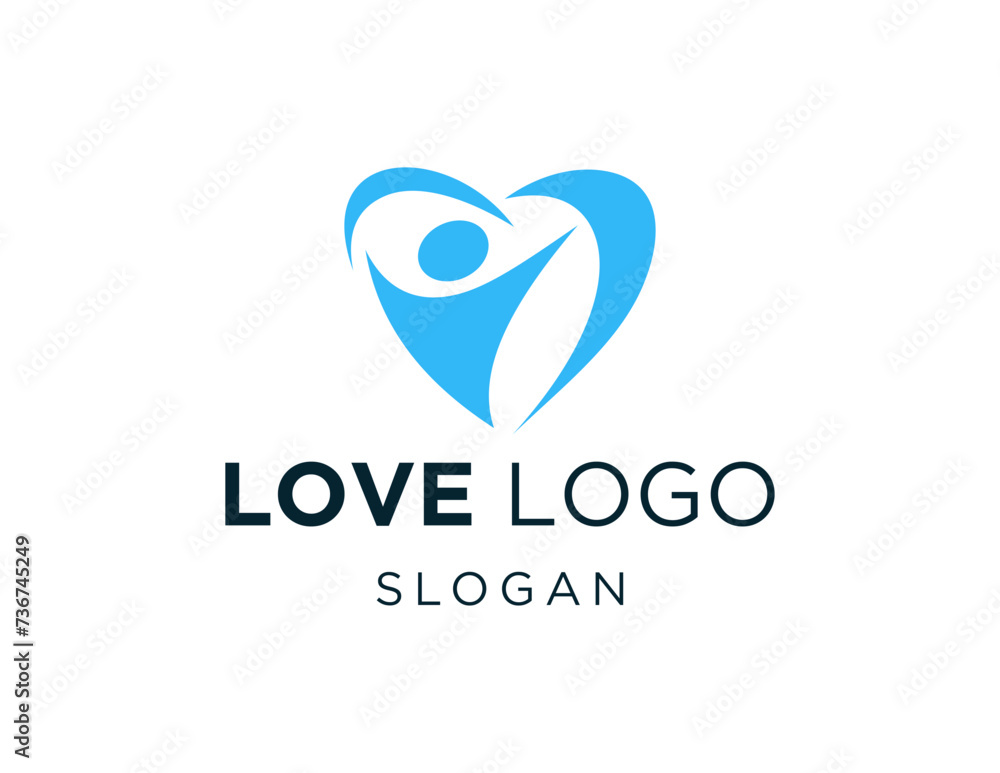 Poster the logo design is about love and was created using the corel draw 2018 application with a white bac